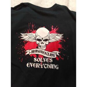 Arm Wrestling Solves Everything Black T-Shirt XL